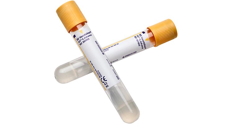Tubo SST con tapón de bioseguridad BD Vacutainer con gel separador 16 x 100 mm - 8,5 ml - Caja 100 unidades