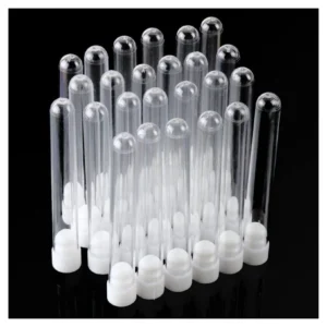 tubos transparentes tapon blanco